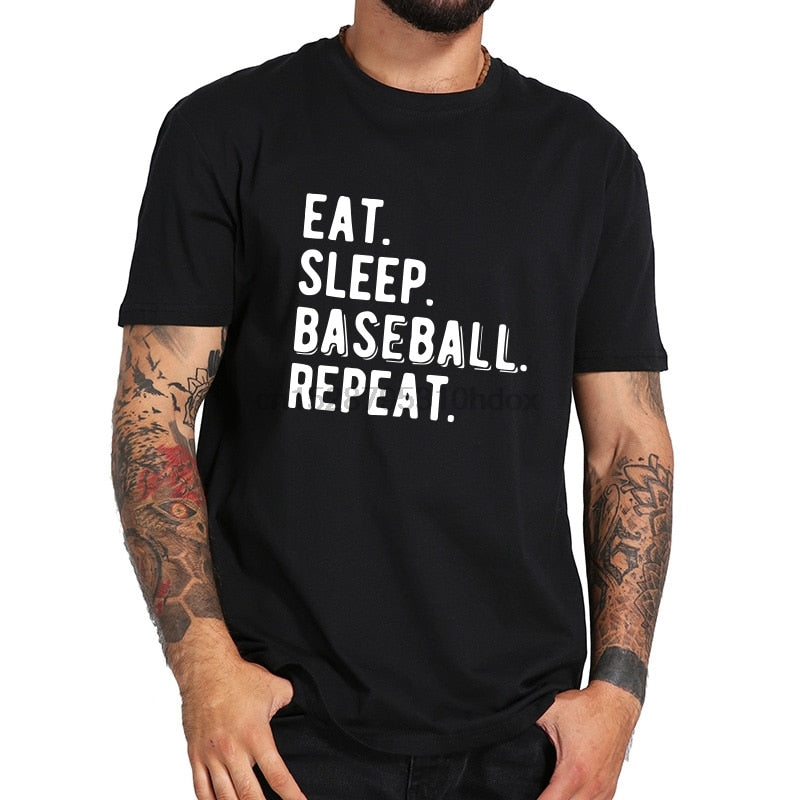 Eat Sleep Baseball Repeat Baseball Shirt, Baseball Player Funny Baseball T- Shirt